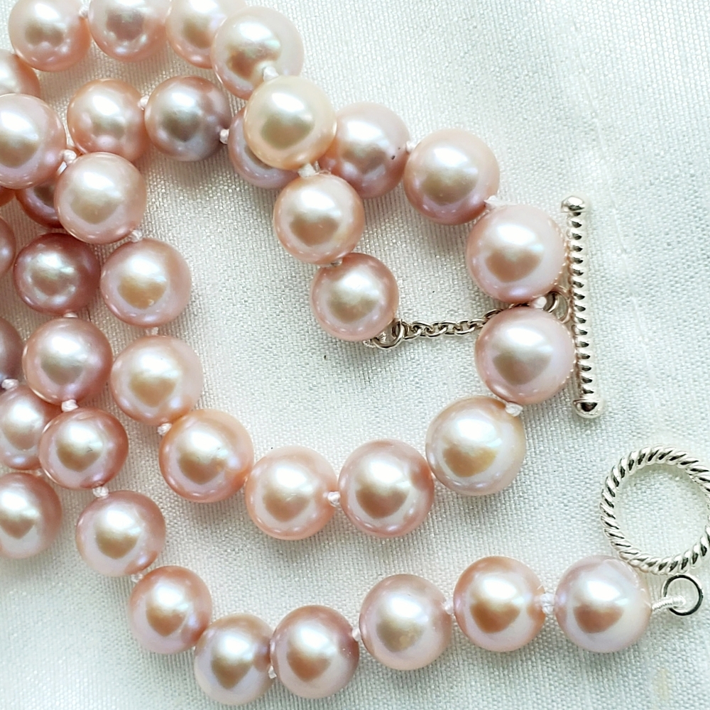 925 SS BESPOKE TOGGLE CFW PINK PEARLS